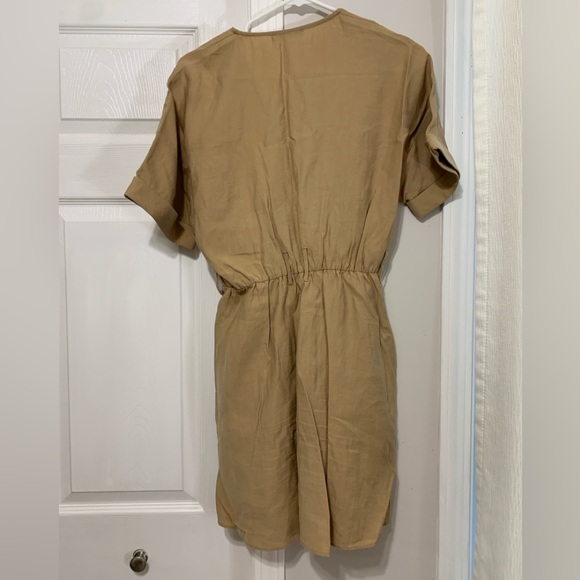 Zara Belted Khaki Mini Dress Size Medium - Picture 5 of 10